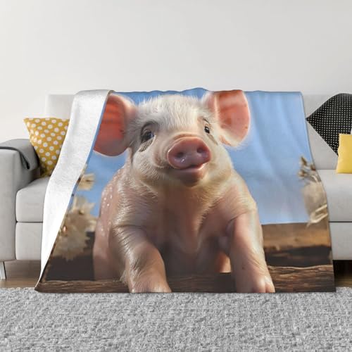Überwurfdecke mit niedlichem Schwein, leicht, superweich, gemütlich, warm, Mikrofleece-Decken, Heimdekoration für Couch, Sofa, Bett, Wohnzimmer, 101,6 x 76,2 cm Überwurfdecke mit niedlichem Schwein, leicht, superweich, gemütlich, warm, Mikrofleece-Decken, Heimdekoration für Couch, Sofa, Bett, Wohnzimmer, 101,6 x 76,2 cm von LHDGBNV