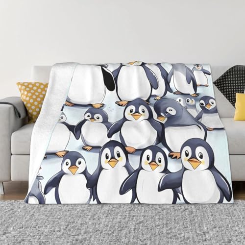 Überwurfdecke mit vielen niedlichen Pinguinen, leicht, superweich, Flanelldecken, gemütlich, warm, Mikrofleece-Decken, Heimdekoration für Couch, Sofa, Bett, Wohnzimmer, 101,6 x 76,2 cm Überwurfdecke mit vielen niedlichen Pinguinen, leicht, superweich, Flanelldecken, gemütlich, warm, Mikrofleece-Decken, Heimdekoration für Couch, Sofa, Bett, Wohnzimmer, 101,6 x 76,2 cm von LHDGBNV