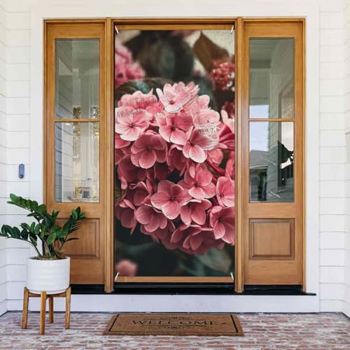 Willkommens-Türabdeckung, Dekoration, Türbanner 180 x 80 cm, rosa Blumen, Veranda, Banner, Schild, Fotohintergrund, saisonales Haustür-Banner zum Aufhängen, Banner für Urlaub, Party, Innen- und Willkommens-Türabdeckung, Dekoration, Türbanner 180 x 80 cm, rosa Blumen, Veranda, Banner, Schild, Fotohintergrund, saisonales Haustür-Banner zum Aufhängen, Banner für Urlaub, Party, Innen- und von LHDGBNV