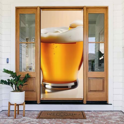Willkommens-Türabdeckung, Dekoration, Türbanner 183 x 80 cm, Bierschaum-Veranda-Banner, Schild, Fotohintergrund, saisonales Haustür-Banner zum Aufhängen, Banner für Urlaub, Party, Innen- und Willkommens-Türabdeckung, Dekoration, Türbanner 183 x 80 cm, Bierschaum-Veranda-Banner, Schild, Fotohintergrund, saisonales Haustür-Banner zum Aufhängen, Banner für Urlaub, Party, Innen- und von LHDGBNV
