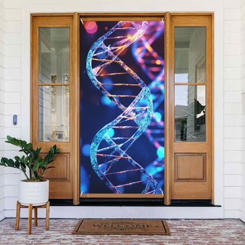 Willkommens-Türabdeckung, Dekoration, Türbanner 183 x 80 cm, DNA-Genetische Helix, Veranda, Banner, Schild, Fotohintergrund, saisonales Haustür-Hängebanner für Urlaub, Party, Innen- und Willkommens-Türabdeckung, Dekoration, Türbanner 183 x 80 cm, DNA-Genetische Helix, Veranda, Banner, Schild, Fotohintergrund, saisonales Haustür-Hängebanner für Urlaub, Party, Innen- und von LHDGBNV