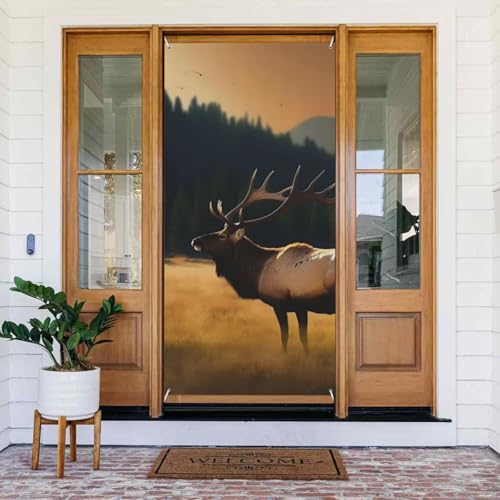 Willkommens-Türabdeckung, Dekoration, Türbanner 183 x 80 cm, Elch auf der Wiese, Veranda, Banner, Schild, Fotohintergrund, saisonaler Haustür-Hängebanner für Urlaub, Party, Innen- und Außenbereich Willkommens-Türabdeckung, Dekoration, Türbanner 183 x 80 cm, Elch auf der Wiese, Veranda, Banner, Schild, Fotohintergrund, saisonaler Haustür-Hängebanner für Urlaub, Party, Innen- und Außenbereich von LHDGBNV