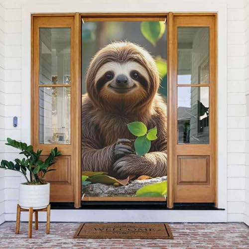 Willkommens-Türabdeckung, Dekoration, Türbanner 183 x 80 cm, Faultier My Spirit Tierveranda, Banner, Schild, Fotohintergrund, saisonales Haustür-Banner zum Aufhängen, Banner für Urlaub, Party, Innen Willkommens-Türabdeckung, Dekoration, Türbanner 183 x 80 cm, Faultier My Spirit Tierveranda, Banner, Schild, Fotohintergrund, saisonales Haustür-Banner zum Aufhängen, Banner für Urlaub, Party, Innen von LHDGBNV