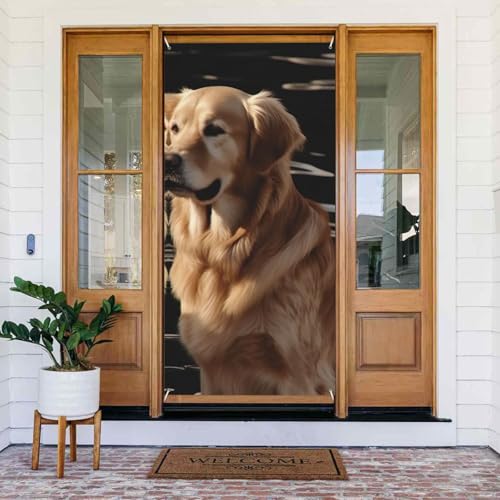 Willkommens-Türabdeckung, Dekoration, Türbanner 183 x 80 cm, Golden Retrievers, Veranda-Banner, Schild, Fotohintergrund, saisonaler Haustür-Banner zum Aufhängen, Banner für Urlaub, Party, Innen- und Willkommens-Türabdeckung, Dekoration, Türbanner 183 x 80 cm, Golden Retrievers, Veranda-Banner, Schild, Fotohintergrund, saisonaler Haustür-Banner zum Aufhängen, Banner für Urlaub, Party, Innen- und von LHDGBNV