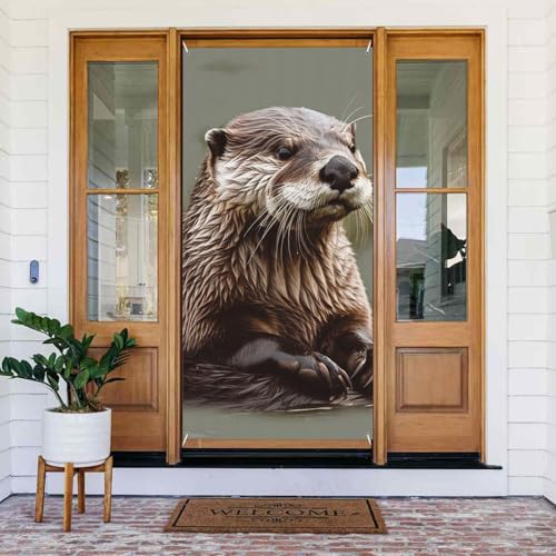 Willkommens-Türabdeckung, Dekoration, Türbanner 183 x 80 cm, Otter-Tier-Veranda-Banner, Schild, Fotohintergrund, saisonales Haustür-Banner zum Aufhängen, Banner für Urlaub, Party, Innen- und Willkommens-Türabdeckung, Dekoration, Türbanner 183 x 80 cm, Otter-Tier-Veranda-Banner, Schild, Fotohintergrund, saisonales Haustür-Banner zum Aufhängen, Banner für Urlaub, Party, Innen- und von LHDGBNV