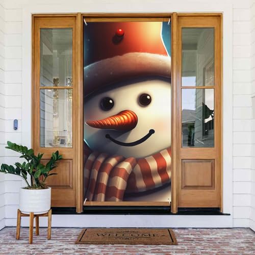 Willkommens-Türabdeckung, Dekoration, Türbanner 183 x 80 cm, Schneemann mit Hut, Veranda, Banner, Schild, Fotohintergrund, saisonales Haustür-Banner für Urlaub, Party, Innen- und Außendekoration Willkommens-Türabdeckung, Dekoration, Türbanner 183 x 80 cm, Schneemann mit Hut, Veranda, Banner, Schild, Fotohintergrund, saisonales Haustür-Banner für Urlaub, Party, Innen- und Außendekoration von LHDGBNV