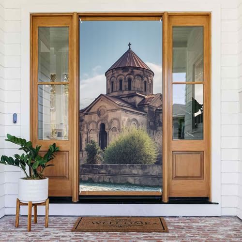 Willkommens-Türabdeckung, Dekoration, Türbanner 183 x 80 cm, armenische Kirche, Veranda, Banner, Schild, Fotohintergrund, saisonales Haustür-Banner zum Aufhängen, Banner für Urlaub, Party, Innen- und Willkommens-Türabdeckung, Dekoration, Türbanner 183 x 80 cm, armenische Kirche, Veranda, Banner, Schild, Fotohintergrund, saisonales Haustür-Banner zum Aufhängen, Banner für Urlaub, Party, Innen- und von LHDGBNV