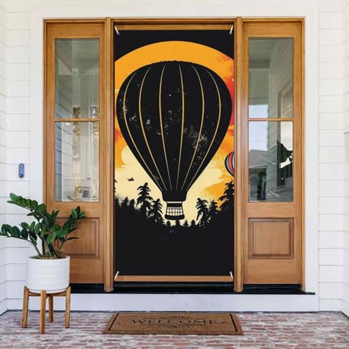 Willkommens-Türabdeckung, Dekoration, Türbanner 183 x 80 cm, fliegender Heißluftballon, Veranda, Banner, Schild, Fotohintergrund, saisonales Haustür-Banner zum Aufhängen, Banner für Urlaub, Party Willkommens-Türabdeckung, Dekoration, Türbanner 183 x 80 cm, fliegender Heißluftballon, Veranda, Banner, Schild, Fotohintergrund, saisonales Haustür-Banner zum Aufhängen, Banner für Urlaub, Party von LHDGBNV