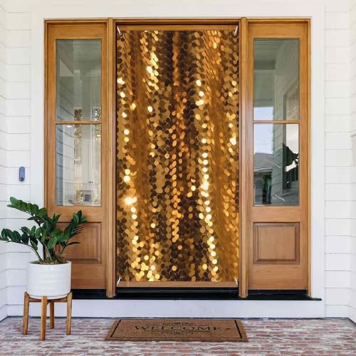 Willkommens-Türabdeckung, Dekoration, Türbanner 183 x 80 cm, goldfarbene Pailletten, glitzernd, Veranda, Banner, Schild, Fotohintergrund, saisonales Haustür-Banner zum Aufhängen, Banner für Urlaub Willkommens-Türabdeckung, Dekoration, Türbanner 183 x 80 cm, goldfarbene Pailletten, glitzernd, Veranda, Banner, Schild, Fotohintergrund, saisonales Haustür-Banner zum Aufhängen, Banner für Urlaub von LHDGBNV