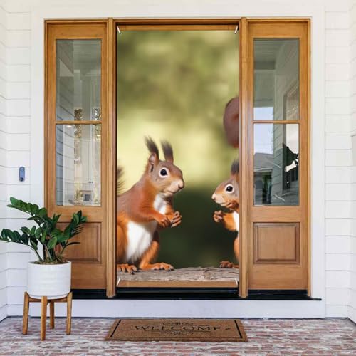 Willkommens-Türabdeckung, Dekoration, Türbanner 183 x 80 cm, niedliche Eichhörnchen, Veranda, Banner, Schild, Fotohintergrund, saisonales Haustür-Banner zum Aufhängen, Banner für Urlaub, Party, Innen Willkommens-Türabdeckung, Dekoration, Türbanner 183 x 80 cm, niedliche Eichhörnchen, Veranda, Banner, Schild, Fotohintergrund, saisonales Haustür-Banner zum Aufhängen, Banner für Urlaub, Party, Innen von LHDGBNV