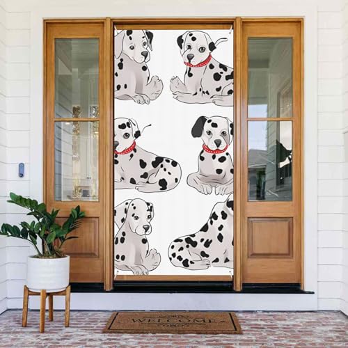 Willkommens-Türabdeckung, Dekoration, Türbanner 183 x 80 cm, niedliches Dalmatiner-Veranda-Banner, Schild, Fotohintergrund, saisonales Haustür-Banner zum Aufhängen, Banner für Urlaub, Party, Innen Willkommens-Türabdeckung, Dekoration, Türbanner 183 x 80 cm, niedliches Dalmatiner-Veranda-Banner, Schild, Fotohintergrund, saisonales Haustür-Banner zum Aufhängen, Banner für Urlaub, Party, Innen von LHDGBNV