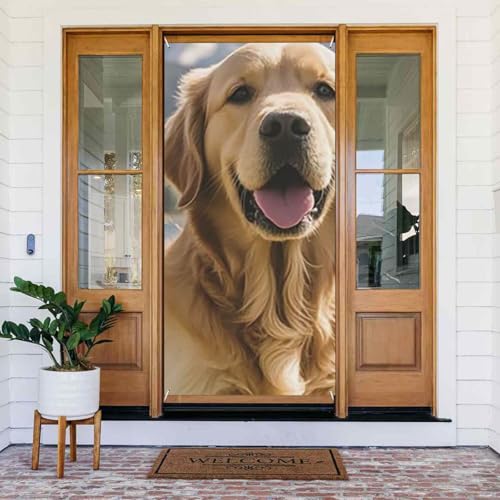Willkommens-Türabdeckung, Dekoration, Türbanner 183 x 80 cm, niedliches Golden Retriever, Veranda-Banner, Schild, Fotohintergrund, saisonaler Haustür-Banner zum Aufhängen, Banner für Urlaub, Party Willkommens-Türabdeckung, Dekoration, Türbanner 183 x 80 cm, niedliches Golden Retriever, Veranda-Banner, Schild, Fotohintergrund, saisonaler Haustür-Banner zum Aufhängen, Banner für Urlaub, Party von LHDGBNV
