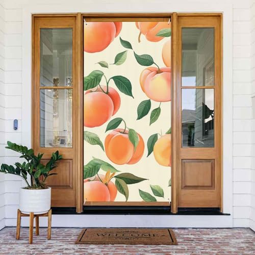 Willkommens-Türabdeckung, Dekoration, Türbanner 183 x 80 cm, pfirsichfarben, Veranda-Banner, Schild, Fotohintergrund, saisonales Haustür-Banner zum Aufhängen, Banner für Urlaub, Party, Innen- und Willkommens-Türabdeckung, Dekoration, Türbanner 183 x 80 cm, pfirsichfarben, Veranda-Banner, Schild, Fotohintergrund, saisonales Haustür-Banner zum Aufhängen, Banner für Urlaub, Party, Innen- und von LHDGBNV