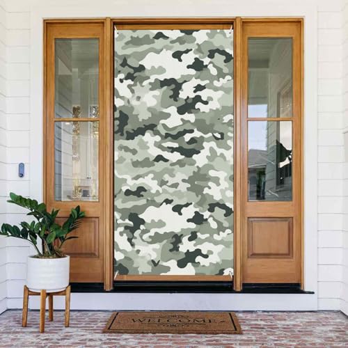 Willkommens-Türabdeckung, Dekoration, Türbanner 183 x 80 cm, weißes Camouflage-Banner, Schild, Fotohintergrund, saisonales Haustür-Banner zum Aufhängen, Banner für Urlaub, Party, Innen- und Willkommens-Türabdeckung, Dekoration, Türbanner 183 x 80 cm, weißes Camouflage-Banner, Schild, Fotohintergrund, saisonales Haustür-Banner zum Aufhängen, Banner für Urlaub, Party, Innen- und von LHDGBNV