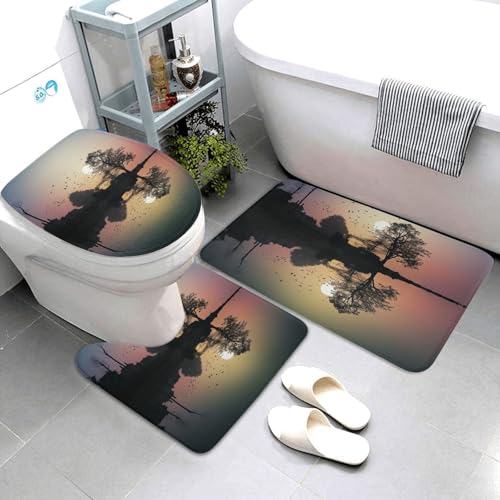 Badezimmerteppich-Set, 3-teilig, super saugfähig, rutschfest, waschbar, Konturmatte und WC-Deckelbezug, reflektierende Gitarre, Badematten, Teppich für Badezimmer, Duschvorleger Badezimmerteppich-Set, 3-teilig, super saugfähig, rutschfest, waschbar, Konturmatte und WC-Deckelbezug, reflektierende Gitarre, Badematten, Teppich für Badezimmer, Duschvorleger von LHDGBWC