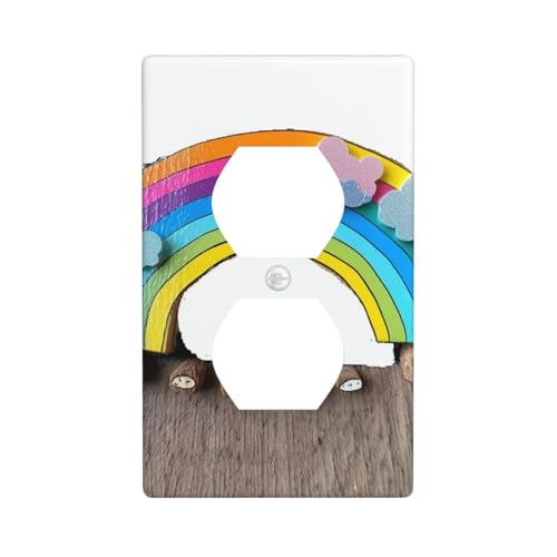 Duplex-Wandplatten, Steckdosenabdeckungen, Standardgröße, 1-fach, 11,4 x 7 cm, Lichtschalter-Abdeckplatte, unzerbrechlich, Polycarbonat, Doppelsteckdosenabdeckungen von LHDGBWC