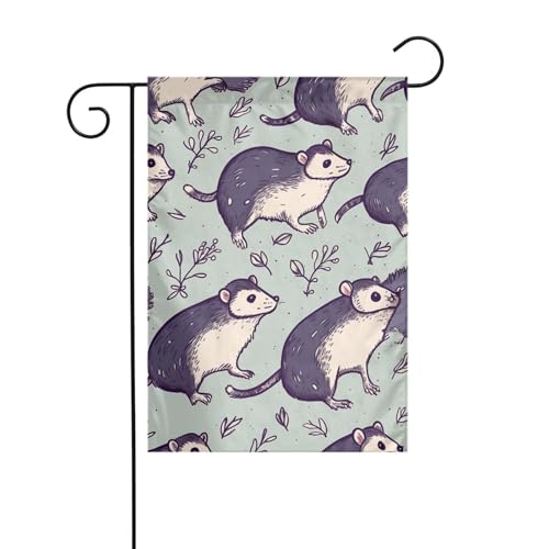 Frühlingsgartenflagge, 30,5 x 45,7 cm, doppelseitiges Außenbanner, saisonale Willkommensflaggen, Outdoor-Dekoration, Bauernhaus, Opossum-Flaggen für Terrasse, Rasen und Gartendekoration von LHDGBWC