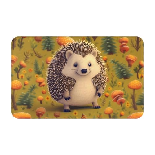 Fußmatte für drinnen und draußen, rutschfeste Bodenmatte, Igel-Fußmatte für Eingangsbereich, Veranda, Badezimmerteppich, 50,8 x 80 cm Matte Fußmatte für drinnen und draußen, rutschfeste Bodenmatte, Igel-Fußmatte für Eingangsbereich, Veranda, Badezimmerteppich, 50,8 x 80 cm Matte von LHDGBWC
