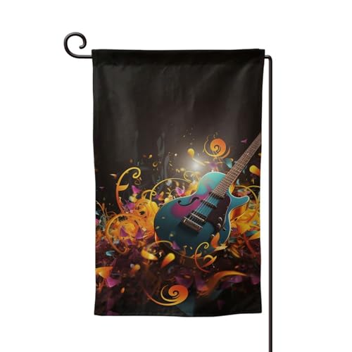Gartenflagge, 30,5 x 45,7 cm, doppelseitig, für den Außenbereich, saisonale Willkommensflagge, Außendekoration, Bauernhaus, Musik, Hintergrundflaggen für Terrasse, Rasen und Garten von LHDGBWC