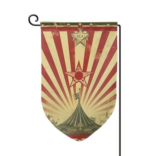 Gartenflagge, 30,5 x 45,7 cm, doppelseitig, für den Außenbereich, saisonale Willkommensflagge, Außendekoration, Bauernhaus, Vintage, Zirkus, Hintergrundflaggen für Terrasse, Rasen und Garten von LHDGBWC