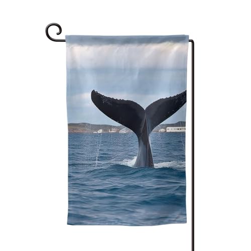 Gartenflagge, 30,5 x 45,7 cm, doppelseitig, für den Außenbereich, saisonale Willkommensflagge, Außendekoration, Bauernhaus, Walschwanzflaggen für Terrasse, Rasen und Garten von LHDGBWC
