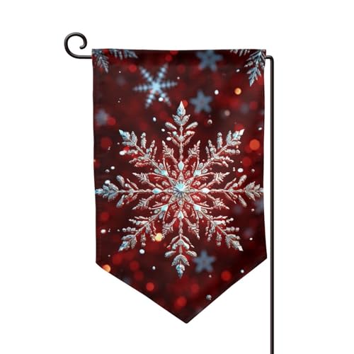 Gartenflagge, 30,5 x 45,7 cm, doppelseitig, für den Außenbereich, saisonale Willkommensflagge, Außendekoration, Bauernhaus, Weihnachten, Schneeflockenflaggen für Terrasse, Rasen und Gartendekoration von LHDGBWC