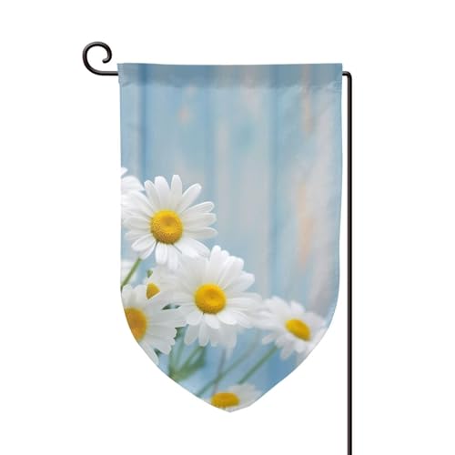 Gartenflagge, 30,5 x 45,7 cm, doppelseitig, für den Außenbereich, saisonale Willkommensflagge, Außendekoration, Bauernhaus, elegante Frühlingsgänseblümchen, Flaggen für Terrasse, Rasen und Garten von LHDGBWC