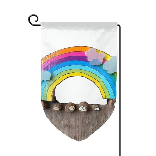 Gartenflagge, 30,5 x 45,7 cm, doppelseitig, für den Außenbereich, saisonale Willkommensflagge, Außendekoration, Bauernhaus, kleine Regenbogenflaggen für Terrasse, Rasen und Gartendekoration von LHDGBWC