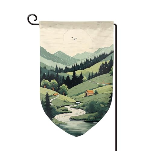Gartenflagge, 30,5 x 45,7 cm, doppelseitiges Außenbanner, saisonale Willkommensflagge, Außendekoration, Bauernhaus, Außenlandschaft, Flaggen für Terrasse, Rasen und Garten von LHDGBWC