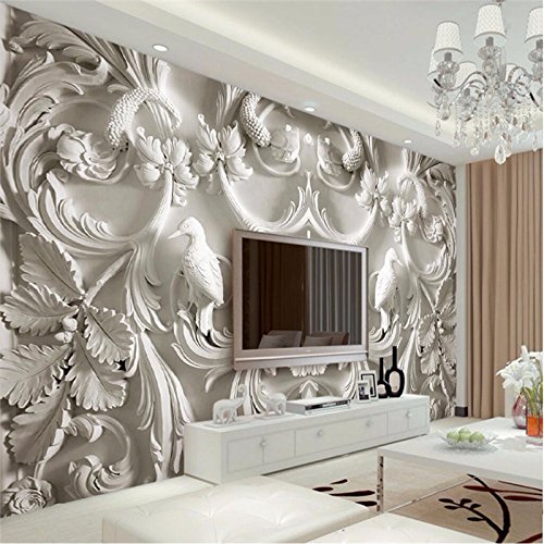 LHDLily 3D Tapete 3D Wallpaper Fresken Wandbilder Verdicken Moderne Malerei Für Wohnzimmer Hintergrund Fotografie Hd Blumen Geprägte Visuelle Effekte Hotel 350Cmx250Cm von LHDLily