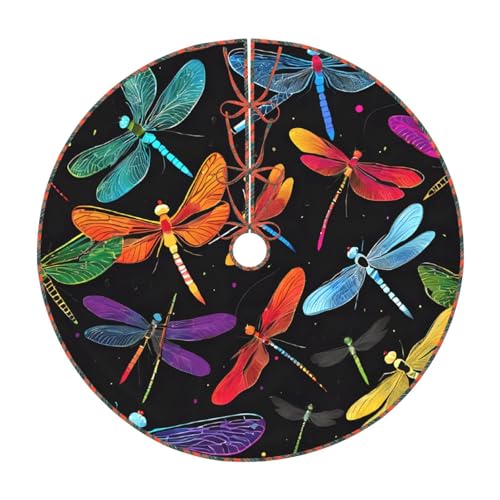 (Niedliche Libelle) 91,4 cm großer Weihnachtsbaum-Rock, runder Weihnachtsbaumteppich, Urlaubsdekoration für Zuhause, Büro von LHFIOHIRG