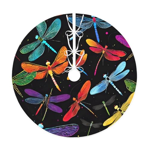 (Niedliche Libelle) 91,4 cm großer Weihnachtsbaum-Rock, runder Weihnachtsbaumteppich, Urlaubsdekoration für Zuhause, Büro von LHFIOHIRG