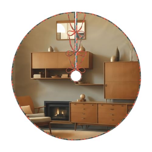 (Print Home Cabinet) 121,9 cm großer Weihnachtsbaum-Rock großer Weihnachtsbaum-Teppich runde Baummatte Urlaubsdekoration für Home Office von LHFIOHIRG