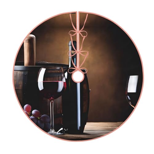 (Rotweinflaschen-Glas) 121,9 cm Weihnachtsbaum-Rock großer Weihnachtsbaum-Teppich runde Baummatte Urlaubsdekoration für Zuhause Büro von LHFIOHIRG