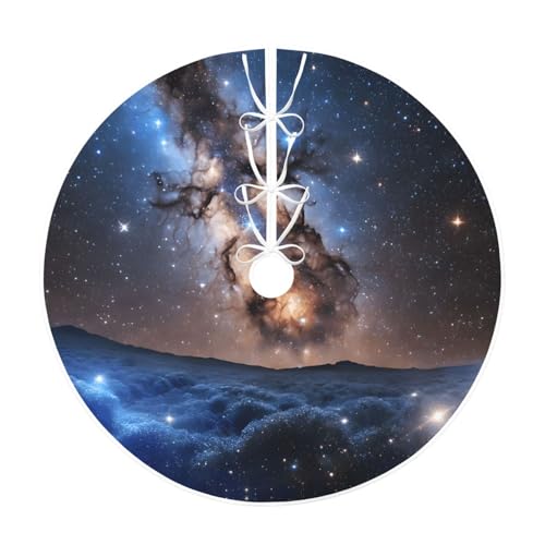 (Universum Galaxy Space) 76,2 cm großer Weihnachtsbaum-Rock großer Weihnachtsbaumteppich runde Baummatte Urlaubsdekoration für Zuhause Büro von LHFIOHIRG