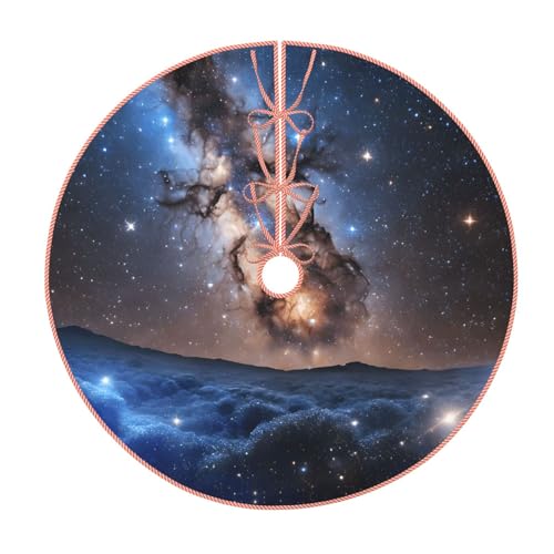 (Universum Galaxy Space) 76,2 cm großer Weihnachtsbaum-Rock großer Weihnachtsbaumteppich runde Baummatte Urlaubsdekoration für Zuhause Büro von LHFIOHIRG