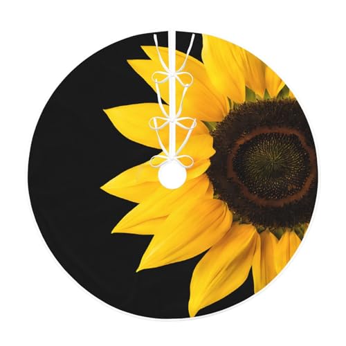 (Wildblumensonnenblume) 76,2 cm großer Weihnachtsbaum-Rock, rund, Weihnachtsbaummatte, Urlaubsdekoration für Zuhause, Büro von LHFIOHIRG