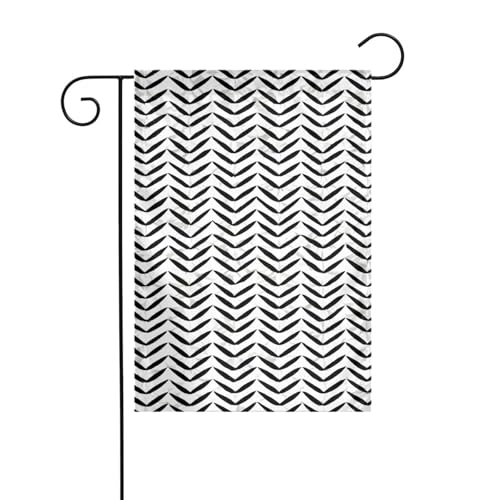 Dekorative Gartenflagge, 30 x 45 cm, doppelseitig, saisonal, für den Außenbereich, Hofflagge für Urlaub, Bauernhaus, Heimdekoration (schwarz-weißes Muster) von LHFIOHIRG
