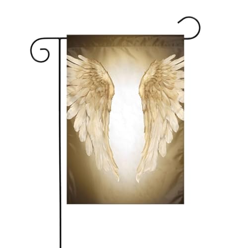 Dekorative Gartenflagge, 30 x 45 cm, doppelseitige saisonale Außenflagge für Urlaub, Bauernhaus, Heimdekoration, Engelsflügel von LHFIOHIRG
