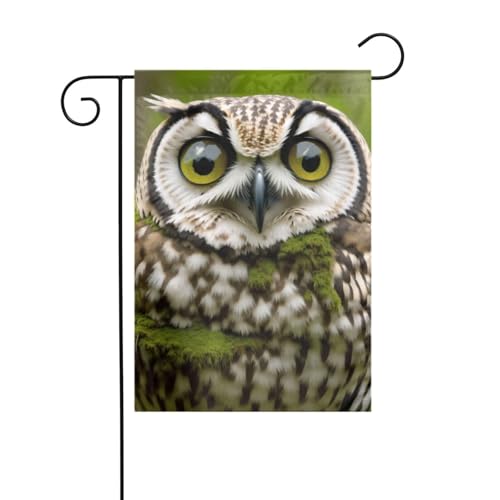 Dekorative Gartenflagge, 30 x 45 cm, doppelseitige saisonale Außenflagge für Urlaub, Bauernhaus, Heimdekoration, Eule von LHFIOHIRG