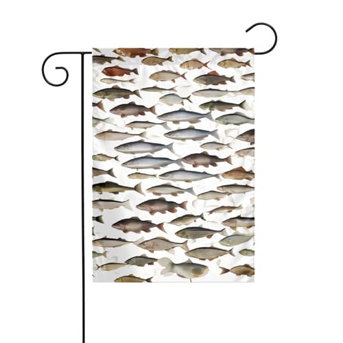 Dekorative Gartenflagge, 30 x 45 cm, doppelseitige saisonale Außenflagge für Urlaub, Bauernhaus, Heimdekoration, Lachs von LHFIOHIRG