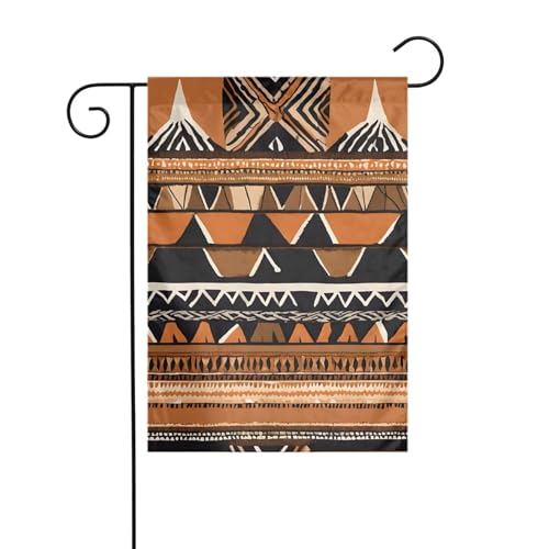 Dekorative Gartenflagge, 30 x 45 cm, doppelseitige saisonale Außenflagge für Urlaub, Bauernhaus, Heimdekoration, afrikanischer Schlammstoff, Stammesflagge von LHFIOHIRG