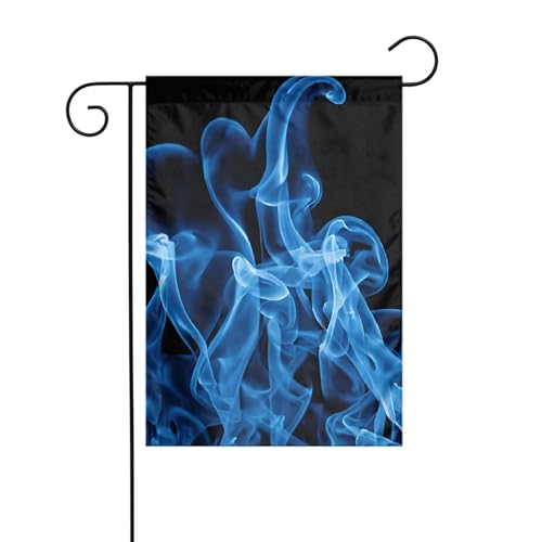Dekorative Gartenflagge, 30 x 45 cm, doppelseitige saisonale Außenflagge für Urlaub, Bauernhaus, Heimdekoration, blaue Flamme von LHFIOHIRG