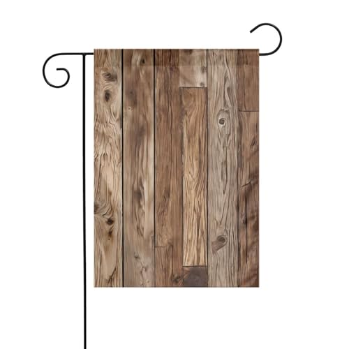 Dekorative Gartenflagge, 30 x 45 cm, doppelseitige saisonale Außenflagge für Urlaub, Bauernhaus, Heimdekoration, braunes Holz Dekorative Gartenflagge, 30 x 45 cm, doppelseitige saisonale Außenflagge für Urlaub, Bauernhaus, Heimdekoration, braunes Holz von LHFIOHIRG