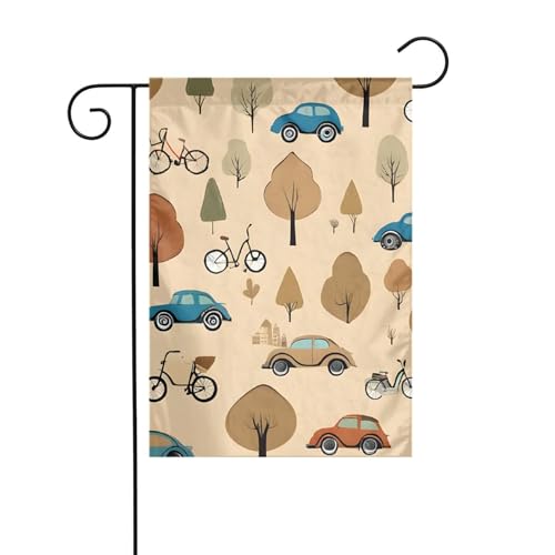 Dekorative Gartenflagge, 30 x 45 cm, doppelseitige saisonale Außenflagge für Urlaub, Bauernhaus, Heimdekoration (Auto und Fahrrad) von LHFIOHIRG