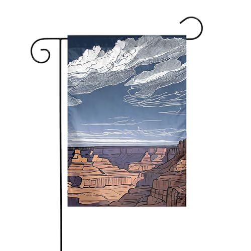 Dekorative Gartenflagge, 30 x 45 cm, doppelseitige saisonale Außenflagge für Urlaub, Bauernhaus, Heimdekoration (Grand Canyon) von LHFIOHIRG