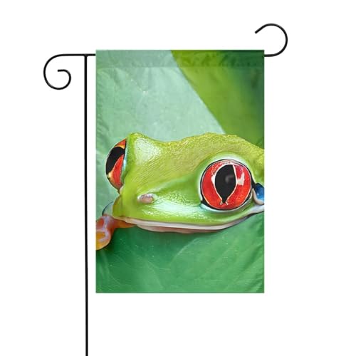 Dekorative Gartenflagge, 30 x 45 cm, doppelseitige saisonale Outdoor-Hofflagge, für Urlaub, Bauernhaus, Heimdekoration, Baumfrosch Baby) von LHFIOHIRG
