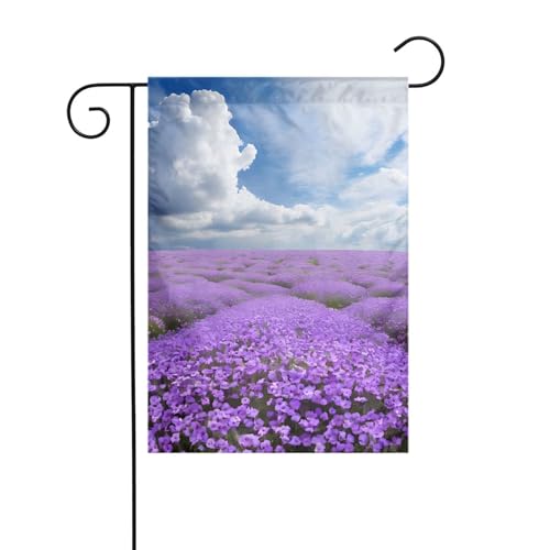 Dekorative Gartenflagge, 30 x 45 cm, doppelseitige saisonale Outdoor-Hofflagge, für Urlaub, Bauernhaus, Heimdekoration, Lavendelblüte von LHFIOHIRG