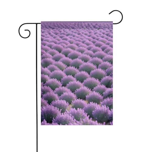 Dekorative Gartenflagge, 30 x 45 cm, doppelseitige saisonale Outdoor-Hofflagge, für Urlaub, Bauernhaus, Heimdekoration, Lila Lavendel von LHFIOHIRG