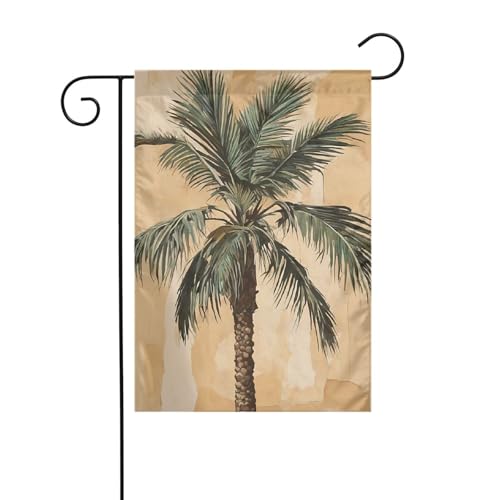 Dekorative Gartenflagge, 30 x 45 cm, doppelseitige saisonale Outdoor-Hofflagge, für Urlaub, Bauernhaus, Heimdekoration, Palme tropisch von LHFIOHIRG